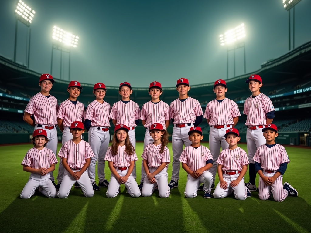 Youth sports team composite photo