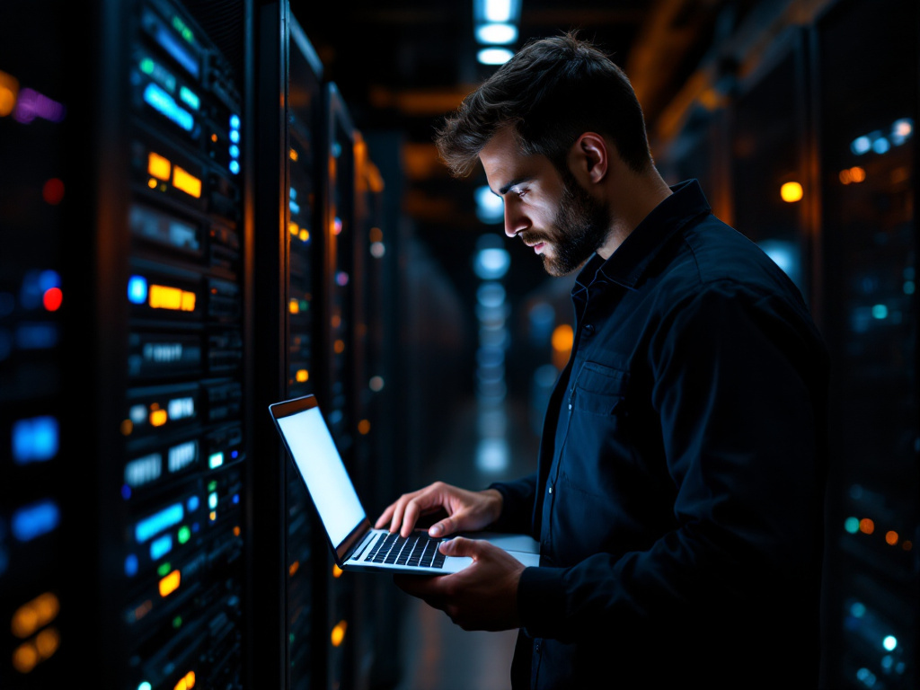 Systems MD engineer working on client network equipment